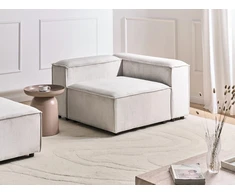 Sofa Beliani Kampinis modulinis elementas ARDAL kairinis, kreminės spalvos velvetas