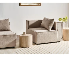 Sofa Beliani Kampinis modulis AXEBO smėlio spalvos Boucle