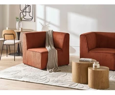 Sofa Beliani Kampinis modulis LEMVIG kairinis auksinės rudos spalvos velvetas