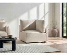 Sofa Beliani Kampinis modulis MESNALI Boucle Laužyta balta