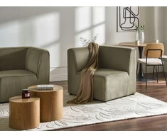 Sofa Beliani Kampuotas modulis LEMVIG kairinis, žalias, velvetas