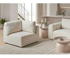 Sofa Beliani KIVVIK kampinis modulis, boucle, laužyta balta