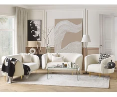 Sofa Beliani LOEN 6 vietų baldų komplektas, boucle audinys, baltas