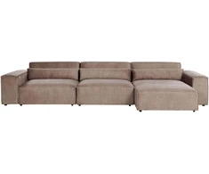 Sofa Beliani Modulinis kampinis minkštasis kampas 4 asmenims HELLNAR, šviesiai rudas, kairinis