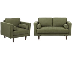 Sofa Beliani NURMO 3 vietų poilsio komplektas tamsiai žalias