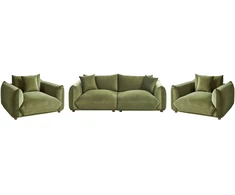 Sofa Beliani Poilsio komplektas 5 asmenims „LUVOS“, veliūrinis, žalias