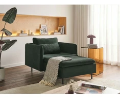 Sofa Beliani Šezlongas EGERIS aukštos kokybės velvetas, tamsiai žalias
