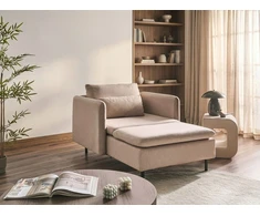Sofa Beliani Šezlongas EGERIS, smėlio spalvos