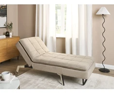 Sofa Beliani Šezlongas LOIRET smėlio spalvos