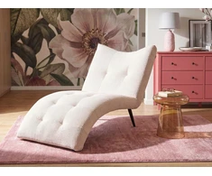 Sofa Beliani Šezlongas QUILLY velvetinis, kreminės spalvos