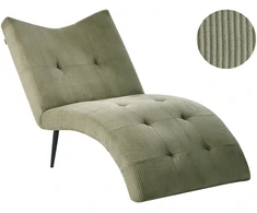 Sofa Beliani Šezlongas QUILLY velvetinis žalias