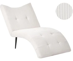 Sofa Beliani Šezlongas QUILLY velvetinis, kreminės spalvos