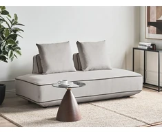 Sofa Beliani Šezlongas SEILLANS šviesiai pilkas