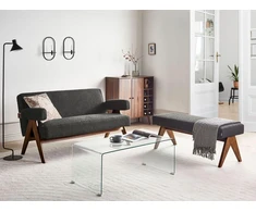 Sofa Beliani Svetainės baldų komplektas TAMRE Boucle juodas/tamsiai rudas