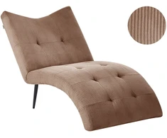Sofa Beliani Szezlongas QUILLY smėlio spalvos kordas