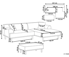 Sofa Beliani Trivietis kampas HOLT, bouclé audinys, baltas, su otimane, kairinis