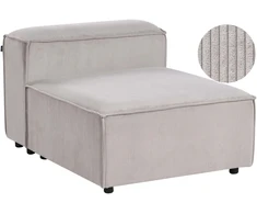Sofa Beliani Vienvietis modulis ARDAL, briaunuotas velvetas, smėlio ir juodos spalvos