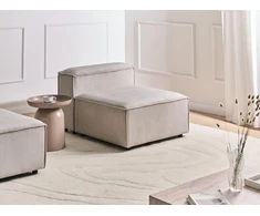 Sofa Beliani Vienvietis modulis ARDAL, briaunuotas velvetas, smėlio ir juodos spalvos