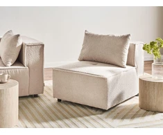 Sofa Beliani Vienvietis modulis AXEBO, smėlio spalvos boucle