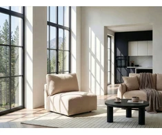 Sofa Beliani Vienvietis modulis MESNALI Boucle, smėlio spalvos