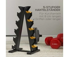 SPORTNOW hantelių stovas, 10 hantelių stovas, 5 pakopų hantelių lentyna, hantelių stovas iki 100 kg