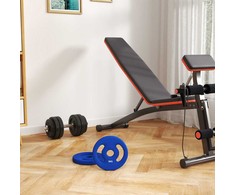 SPORTNOW 2 hantelių svarmenų rinkinys, 2 x 5kg svarmenys, svarmenų plokštelių rinkinys, svarmenų plokštelės 2,5 cm hantelio strypui, Ø 30 mm skylė, mėlynos spalvos