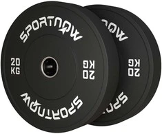 SPORTNOW 2 hantelių svarmenų rinkinys, 2 x 20 kg svarmenys, svarmenų plokštelių rinkinys, svarmenų plokštelės 5 cm hantelio strypui, Ø 50 mm skylė, juodos spalvos