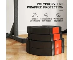 SPORTNOW 4 hantelių svarmenų rinkinys, 2 x 5kg/10 kg svarmenys, svarmenų plokštelių rinkinys, svarmenų plokštelės 2,5 cm hantelio strypui, Ø 30 mm skylė, juodos spalvos