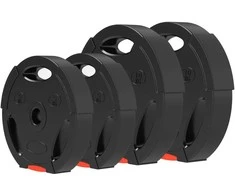 SPORTNOW 4 hantelių svarmenų rinkinys, 2 x 5kg/10 kg svarmenys, svarmenų plokštelių rinkinys, svarmenų plokštelės 2,5 cm hantelio strypui, Ø 30 mm skylė, juodos spalvos