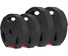 SPORTNOW 4 dalių hantelių svorių rinkinys, 2 x 5kg/7,5kg svoriai, hantelių diskų rinkinys, svorių diskai 2,5 cm hantelių strypui, Ø 30 mm anga, juodi