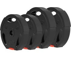 SPORTNOW 4 hantelių svarmenų rinkinys, 2 x 5kg/7,5kg svarmenys, svarmenų plokštelių rinkinys, svarmenų plokštelės 2,5 cm hantelio strypui, Ø 30 mm skylė, juodos spalvos