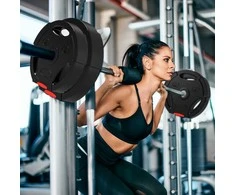 SPORTNOW 4 hantelių svarmenų rinkinys, 2 x 5kg/7,5kg svarmenys, svarmenų plokštelių rinkinys, svarmenų plokštelės 2,5 cm hantelio strypui, Ø 30 mm skylė, juodos spalvos