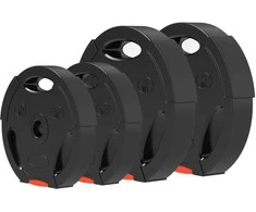SPORTNOW 4 hantelių svarmenų rinkinys, 2 x 2,5kg/5kg svarmenys, svarmenų plokštelių rinkinys, svarmenų plokštelės 2,5 cm hantelio strypui, Ø 25/30 mm skylė, juodos spalvos