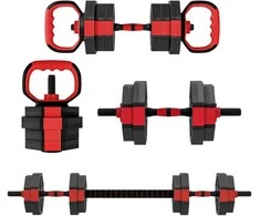 SPORTNOW 4-in-1 hantelių rinkinys reguliuojamas 15 KG jėgos treniruotėms namuose