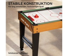 SPORTNOW 5-in-1 daugiafunkcinis žaidimų stalas, 53 priedai, stalo futbolas, stalo hokejus, stalo tenisas, biliardas, krepšinis, riešuto spalva SPORTNOW