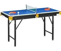 SPORTNOW daugiafunkcinis žaidimų stalas 2in1 daugiafunkcinis stalo teniso stalas biliardo priedai vaikams paaugliams suaugusiems plienas 140x63x60-80cm žalias
