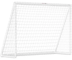 SPORTNOW Futbolo vartai, tvirtas tinklas, plastikiniai rėmai, įtvirtinimo kuoliukai, 240I x 90P x 180A cm, balta