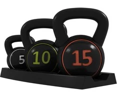 Sportnow Gira 2,2kg, 4,5kg, 6,8kg, 3 rutulinių girų rinkinys