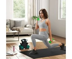 SPORTNOW Hantelių rinkinys 6 hanteliai su hantelių stovu, 2 x 1kg, 2 x 3kg, 2 x 5kg metalinių hantelių rinkinys fitnesui, gimnastikai, namuose