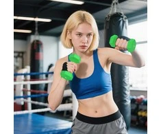 SPORTNOW hantelių rinkinys, 6 hanteliai su stovu, 2 x 1kg, 2 x 3kg, 2 x 5kg metalinis hantelių komplektas fitnesui, mankštai ir namams