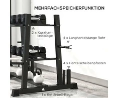 SPORTNOW Hantelių stovas 3 lygių iki 200 kg plieno juodas 131x75x80 cm