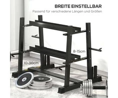 SPORTNOW hantelių stovas 3 lygių iki 200 kg, plieno, juodas, 131x75x80 cm