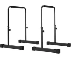 Sportnow "HOMCOM Dip Bar Bars" 2 neslystančių "Dip Station" 80-100 cm aukščio reguliuojamų fitneso paralelių rinkinys raumenų treniruotėms ir jėgos treniruotėms Plieninė juoda