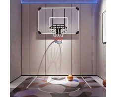 SPORTNOW krepšinio lankas, krepšinio lenta su krepšiu, krepšinio tinklas su krepšinio lenta, tvirtinamas prie sienos, skirtas naudoti lauke, plienas, 113 x 61 x 73 cm, baltos spalvos