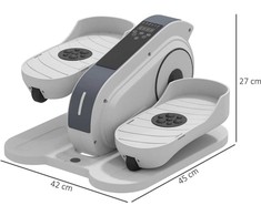 SPORTNOW mini elipsinis treniruoklis po stalu mini kryžiaus treniruoklis namams Elipsinis kojų treniruoklis su 10 žingsnių greičiu, LCD monitoriumi, nuotolinio valdymo pultu, skirtas biurui, senjorams