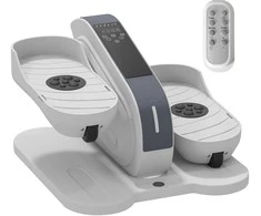 SPORTNOW mini elipsinis treniruoklis po stalu mini kryžiaus treniruoklis namams Elipsinis kojų treniruoklis su 10 žingsnių greičiu, LCD monitoriumi, nuotolinio valdymo pultu, skirtas biurui, senjorams
