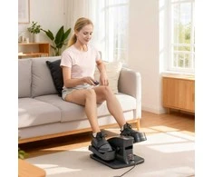 SPORTNOW Mini pedalo treniruoklis, 12 greičių, LED ekranas, nuotolinio valdymo pultelis, neslystantis, nešiojamas, metalas, plastikas, juodas