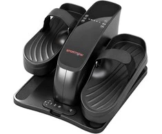 SPORTNOW Mini pedalo treniruoklis, 12 greičių, LED ekranas, nuotolinio valdymo pultelis, neslystantis, nešiojamas, metalas, plastikas, juodas