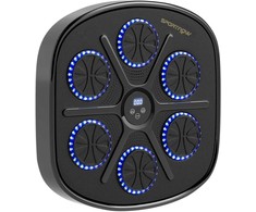 SPORTNOW Music Boxing Machine, elektroninis "Bluetooth" bokso treniruoklis su LED lemputėmis, muzika, sieninis bokso taikinys suaugusiesiems, pratimai namuose, juodas