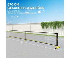 SPORTNOW nešiojamas Pickleball tinklas, 6,7 m, su nešiojimo krepšiu, metaliniu rėmu, skirtas vidaus ir lauko naudojimui, geltonas